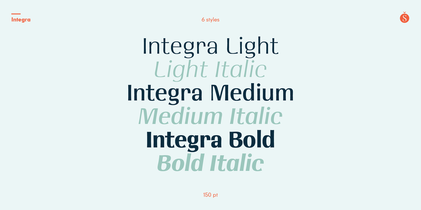 Пример шрифта Integra