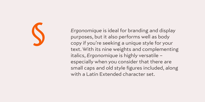 Пример шрифта Ergonomique Light Italic