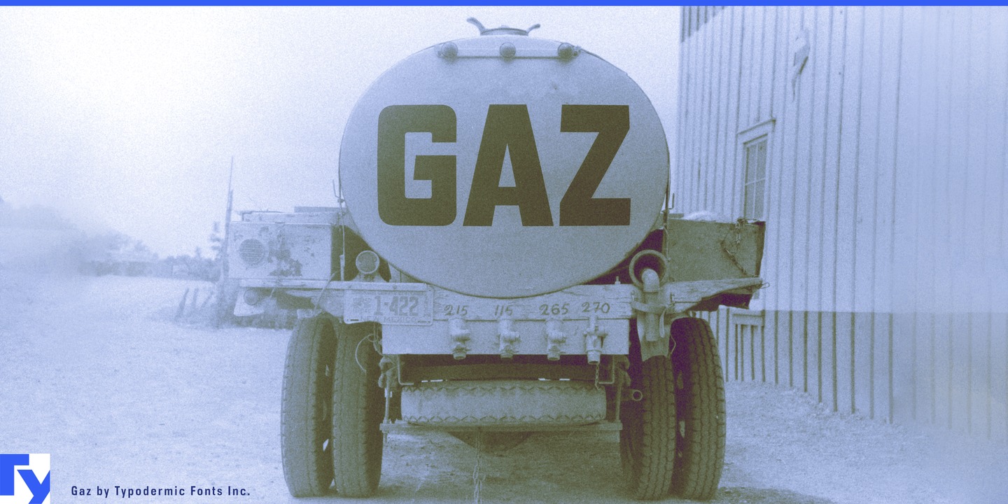 Пример шрифта Gaz