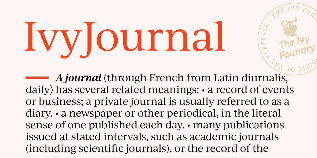 Пример шрифта Ivy Journal