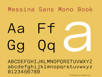 Пример шрифта Messina Sans Mono