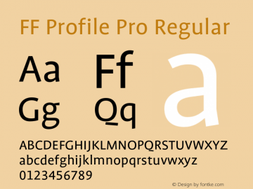 Пример шрифта Profile Pro