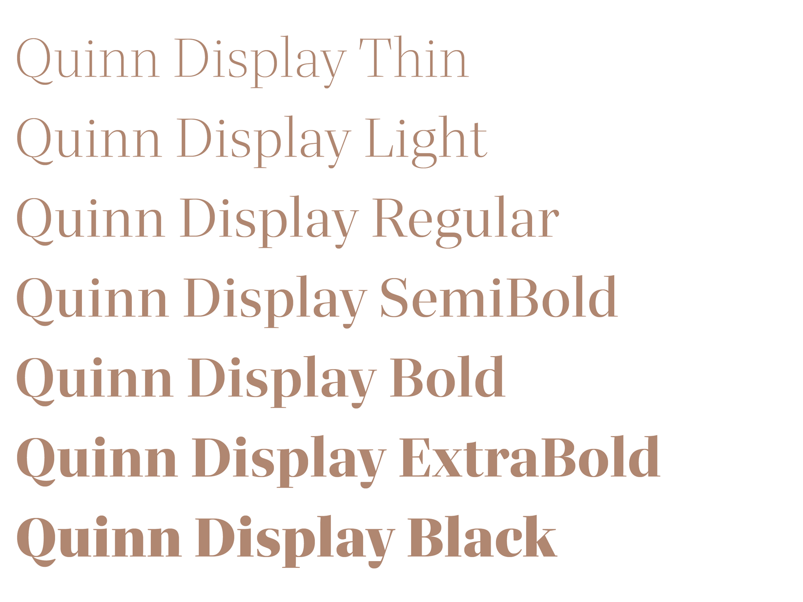 Пример шрифта Quinn Display Semi Bold Italic