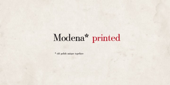Пример шрифта Modena Regular