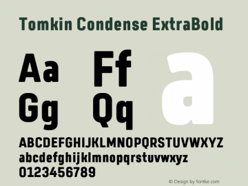 Пример шрифта Tomkin Condense