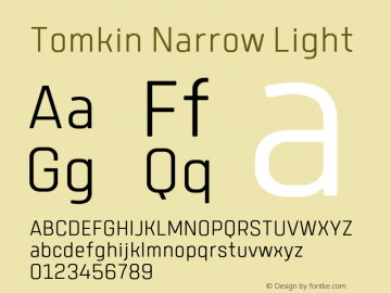 Пример шрифта Tomkin Narrow