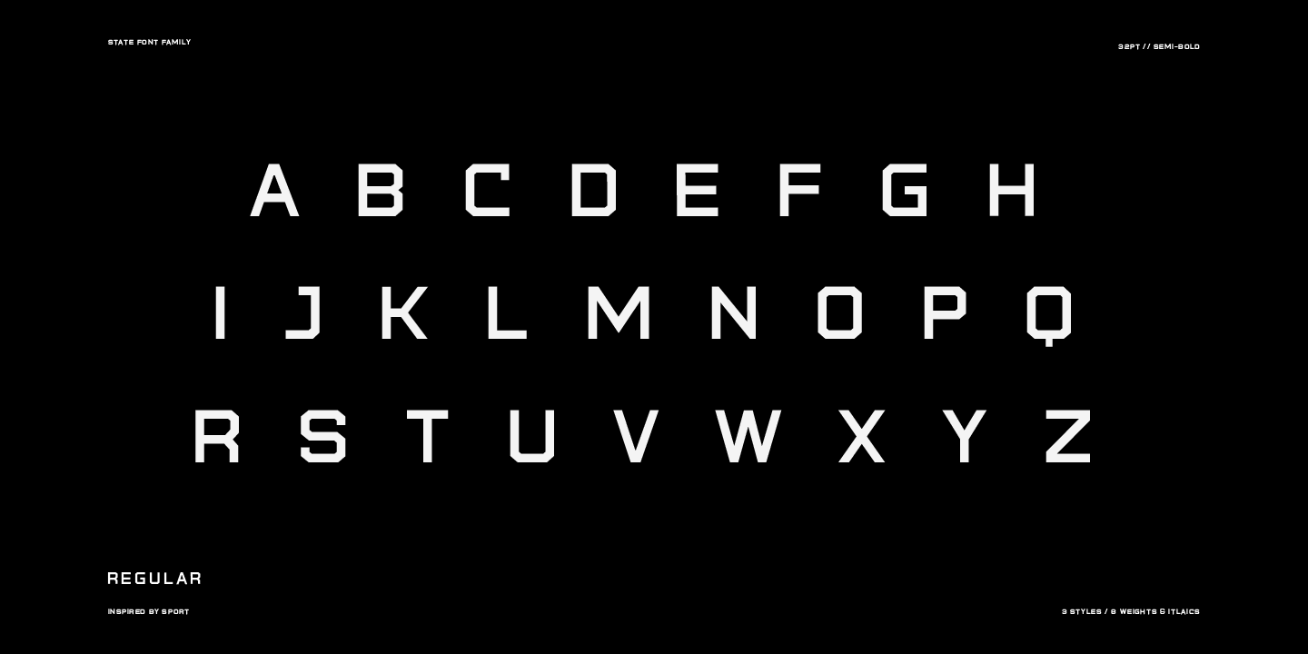 Пример шрифта State Wide SemiBold Italic