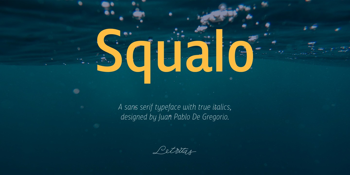 Пример шрифта Squalo Italic