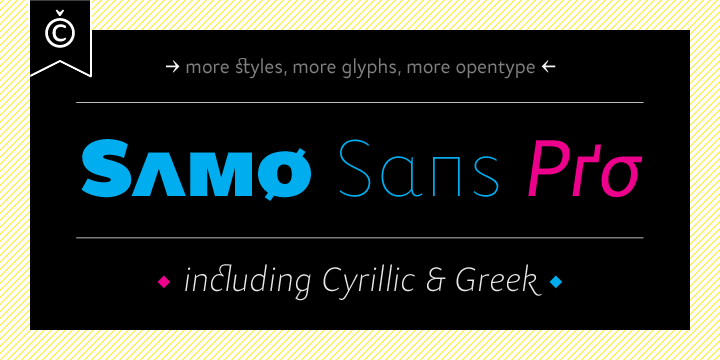 Пример шрифта Samo Sans Pro Thin Italic