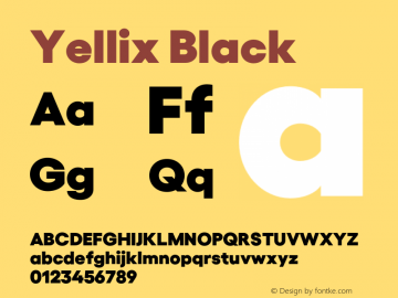 Пример шрифта Yellix Black Italic
