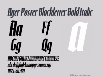 Пример шрифта Ayer Poster Blackletter Black Italic