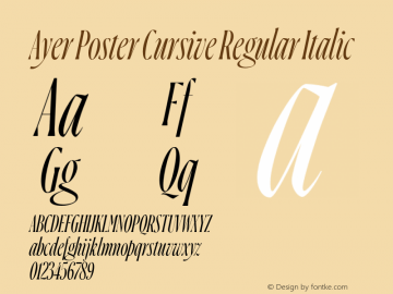 Пример шрифта Ayer Poster Cursive Regular Italic