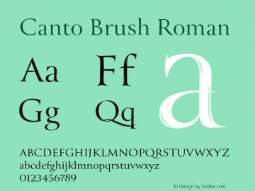 Пример шрифта Canto Brush Italic