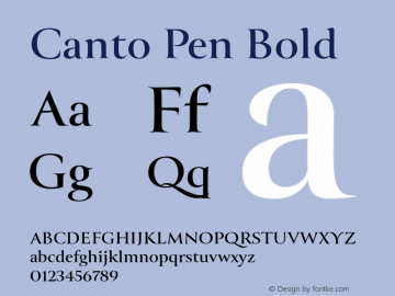 Пример шрифта Canto Pen