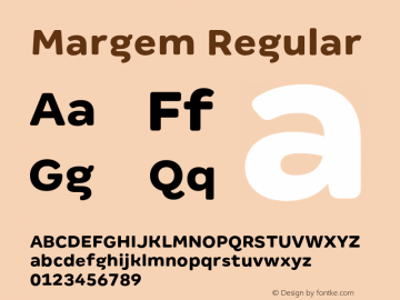 Пример шрифта Margem Rounded Italic