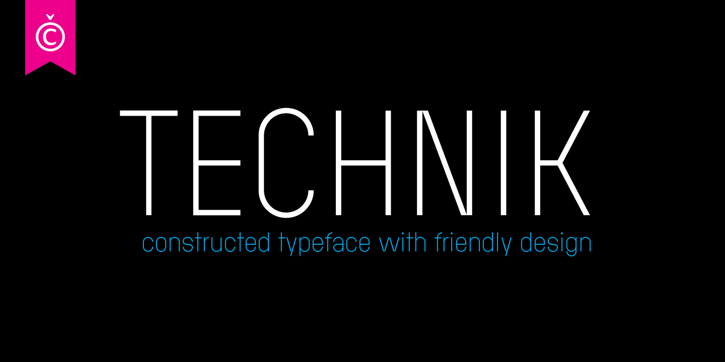 Пример шрифта Technik
