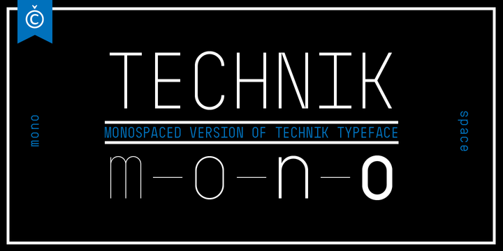 Пример шрифта Technik Mono 25