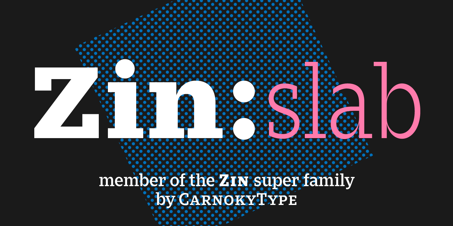 Пример шрифта Zin Slab Extd Regular