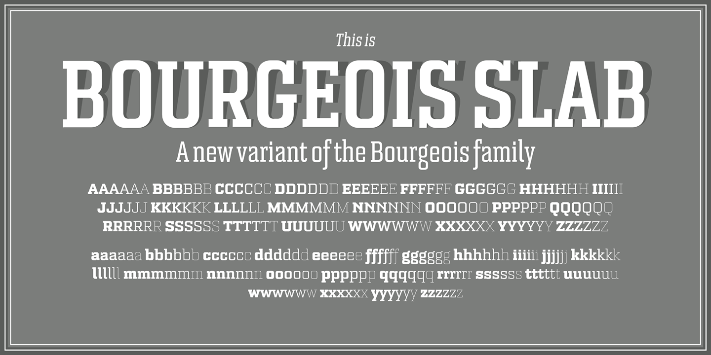 Пример шрифта Bourgeois Slab UltraBold Condensed