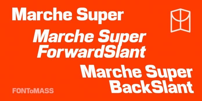 Пример шрифта Marche Super Super Backslant