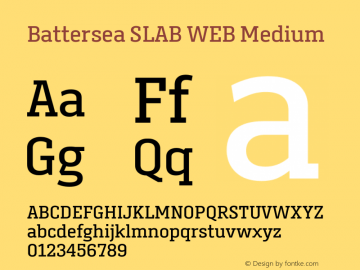 Пример шрифта Battersea Slab Regular
