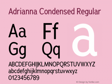 Пример шрифта Adrianna Condensed Light
