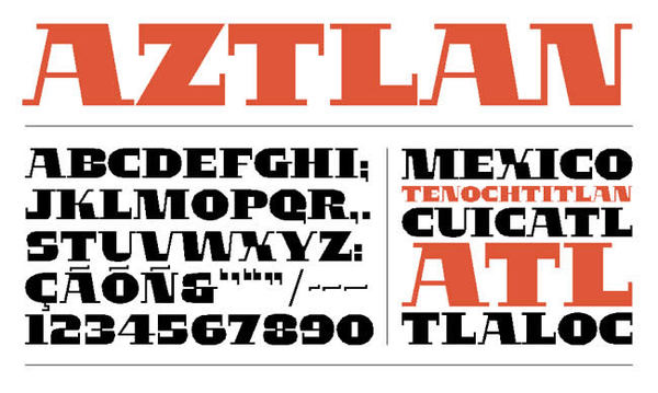 Пример шрифта Aztlan