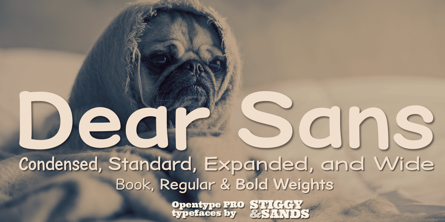 Пример шрифта Dear Sans Expanded Book