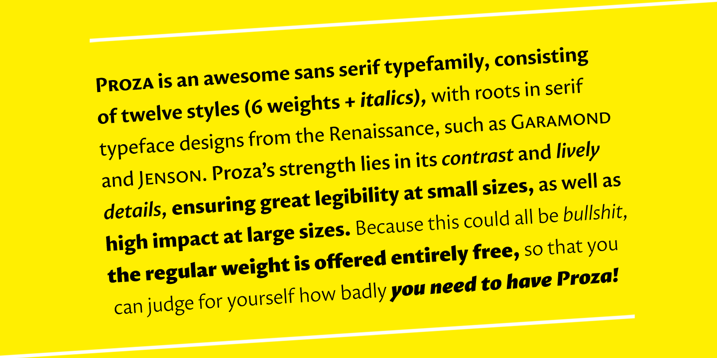 Пример шрифта Proza SemiBold Italic