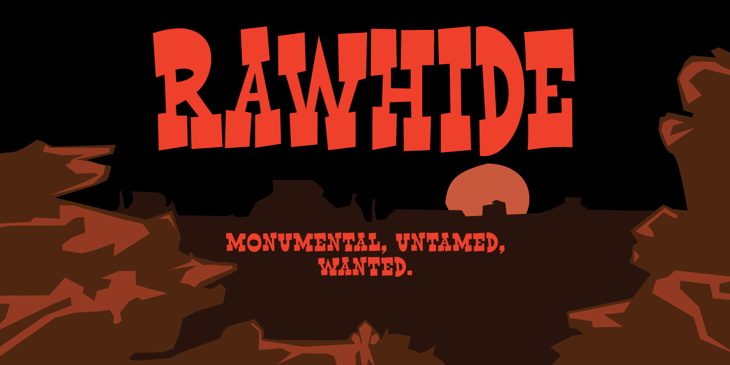 Пример шрифта Rawhide