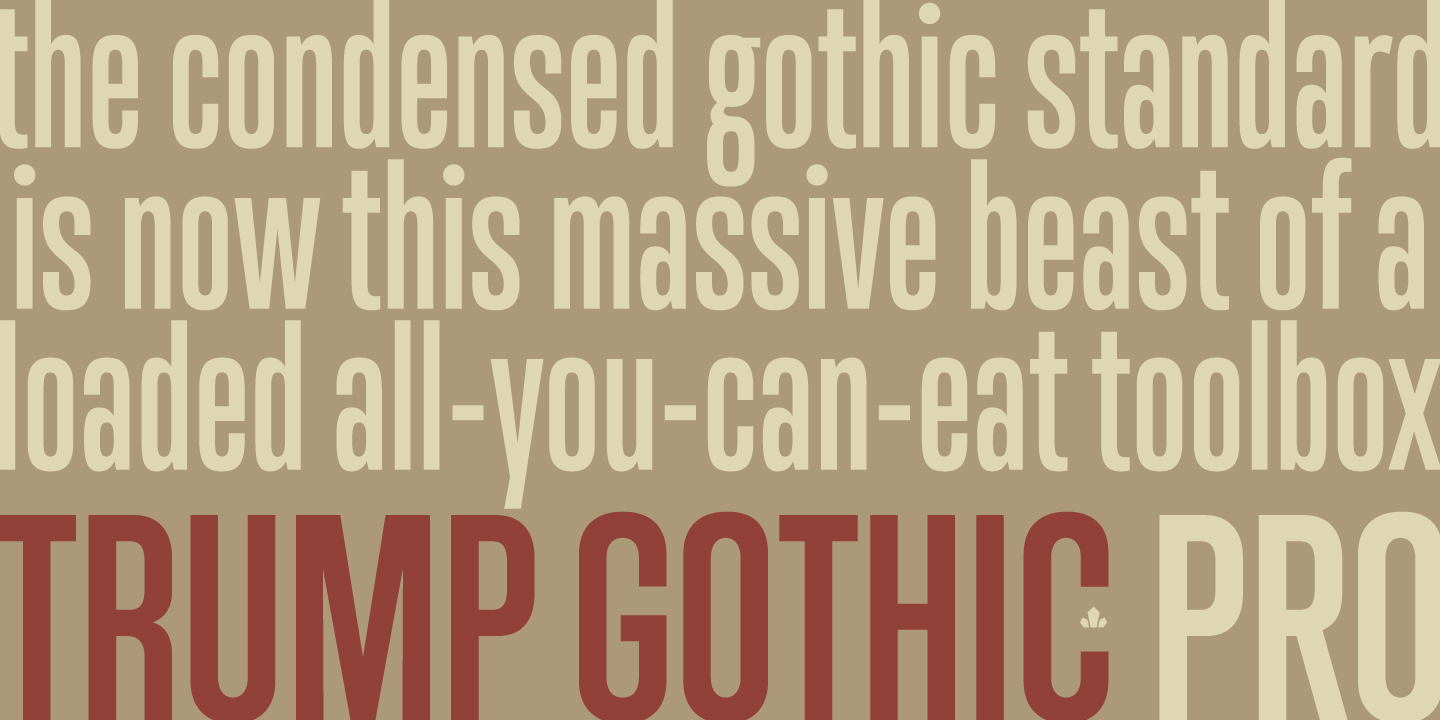 Пример шрифта Trump Gothic Pro Medium Italic