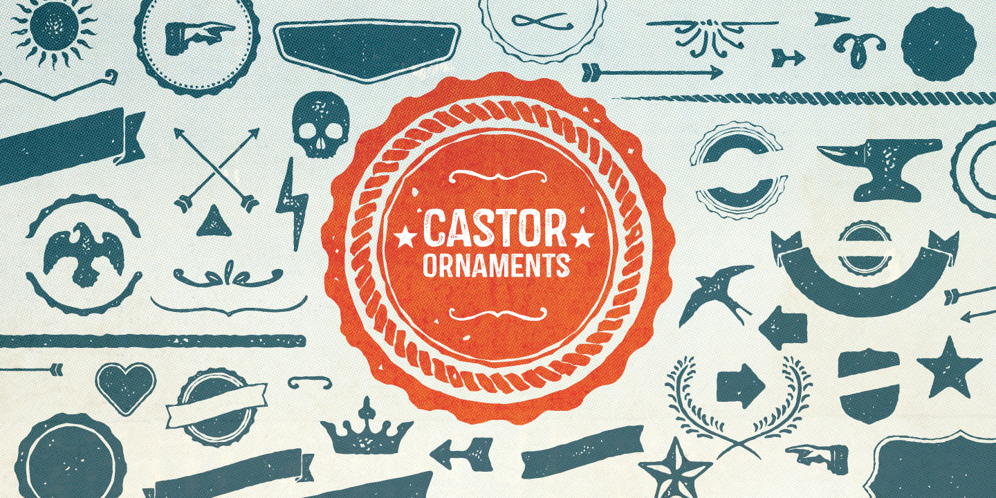 Пример шрифта Castor Extras