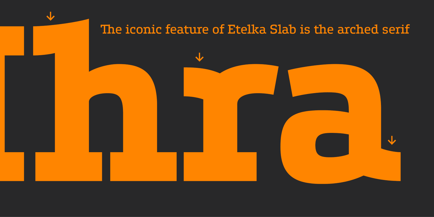Пример шрифта Etelka Slab Light Italic