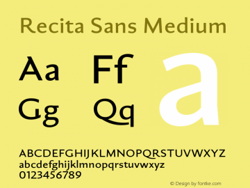 Пример шрифта Recita Sans