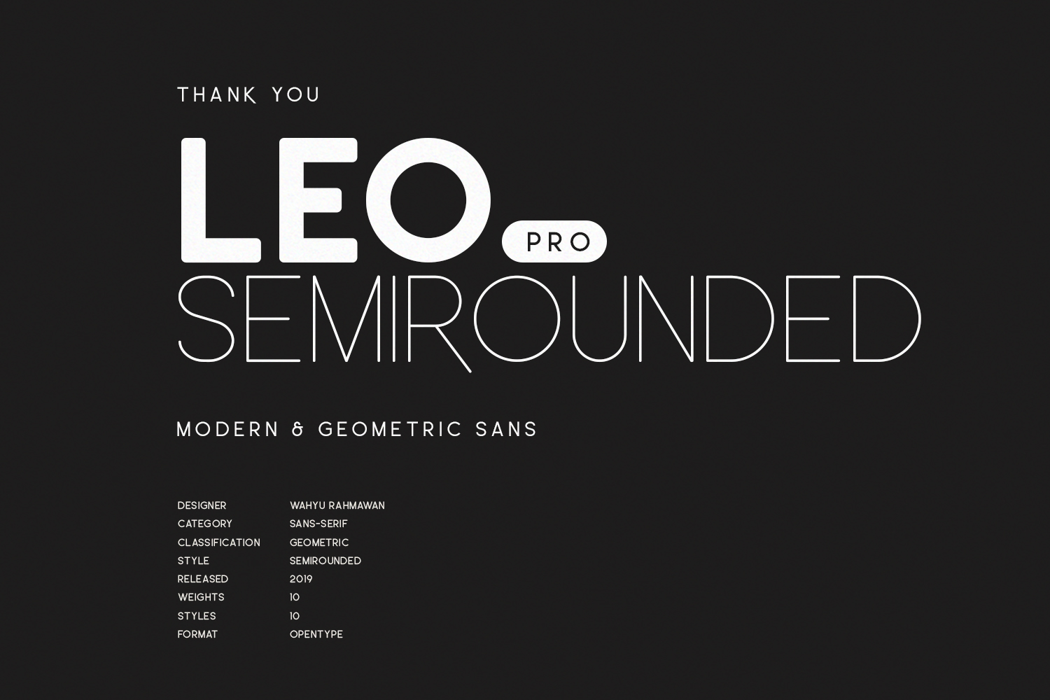Пример шрифта Leo SemiRounded Pro Heavy