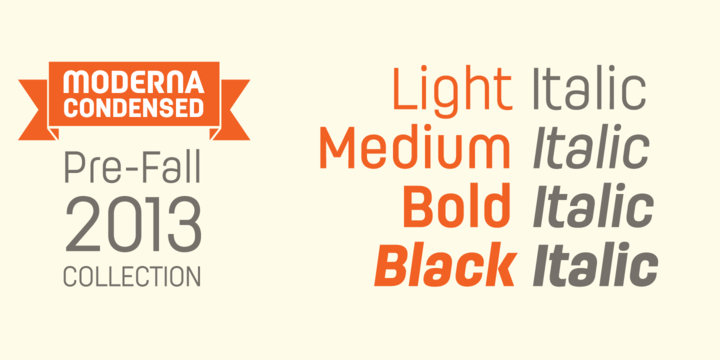 Пример шрифта Moderna Condensed Light Condensed