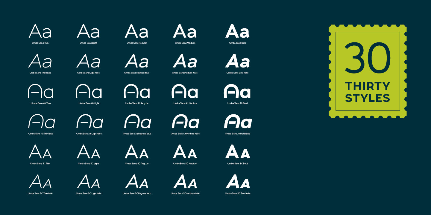 Пример шрифта Umba Sans Light Italic