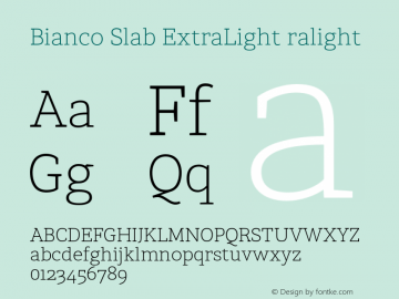 Пример шрифта Bianco Slab