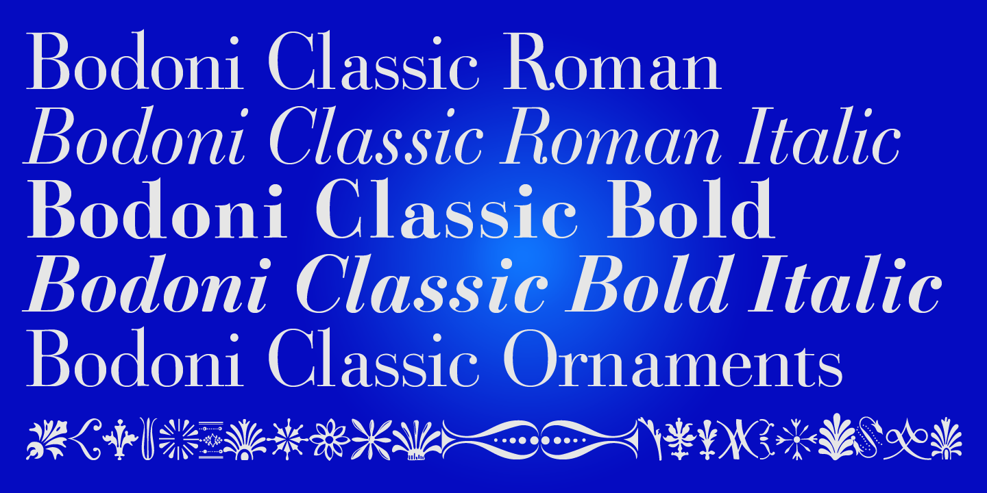 Пример шрифта Bodoni Classic Text Cyrillic Italic
