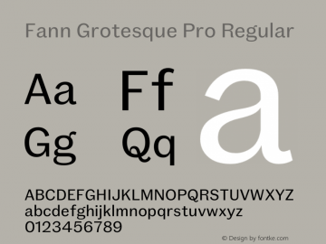 Пример шрифта Fann Grotesque Pro