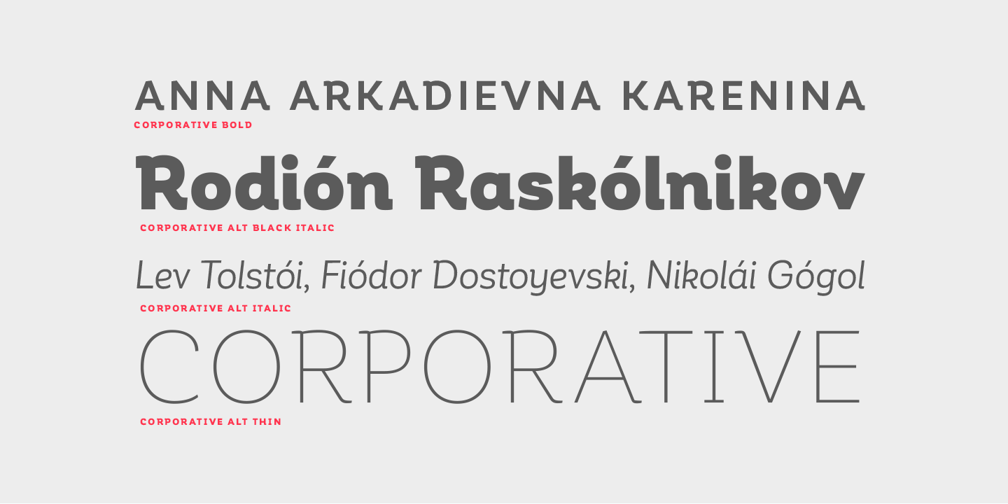 Пример шрифта Corporative Alt Cnd Bold Italic