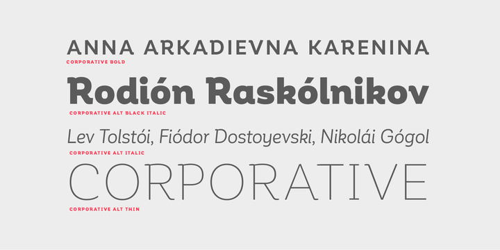 Пример шрифта Corporative Sans Alt Cnd Bold