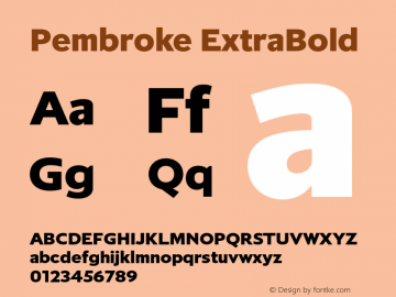 Пример шрифта Pembroke