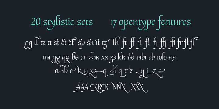 Пример шрифта Vinneta Regular