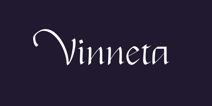 Пример шрифта Vinneta