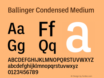 Пример шрифта Ballinger Condensed