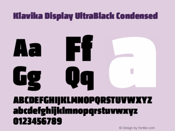 Пример шрифта Klavika Display