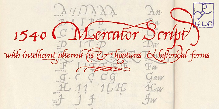 Пример шрифта 1540 Mercator Script Normal