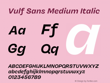 Пример шрифта Vulf Sans