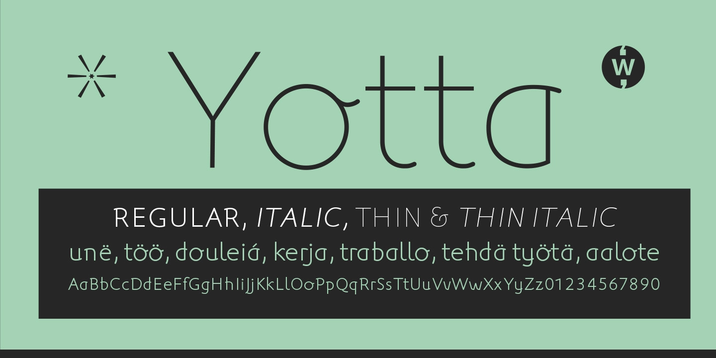 Пример шрифта Yotta